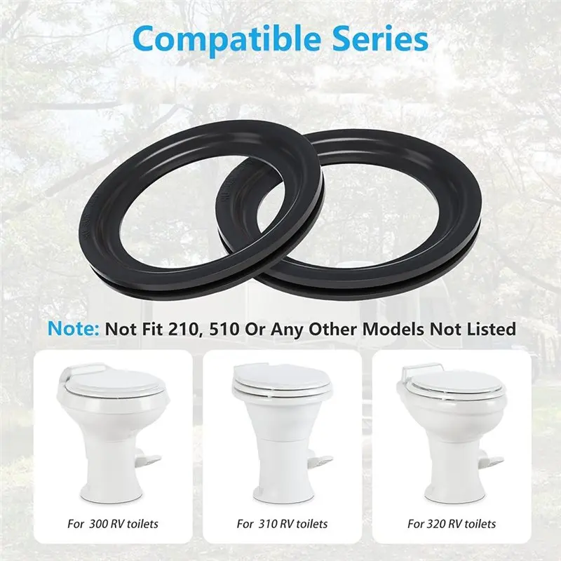 A04E-RV Toilet Seal, Flush Ball 385311658 Replacement Kit For Dometics 300 RV Toilet Parts, Solves RV Leakage Problems,2 Pack