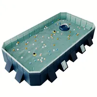 Non-Inflatable Swimming Pool, Foldable Outdoor Large Swimming Pool, Family Pool,Summer Water Party for Outdoor, Garden, Backyard