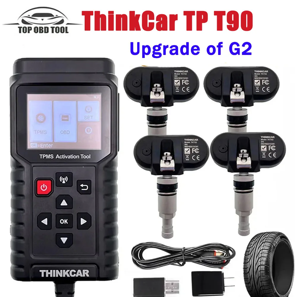 2024 Best ThinkCar TP T90 TPMS Activation Tool OBD2 OBDII Car Diagnostic Fault Code Programmer Tire Pressure Sensor Service Tool