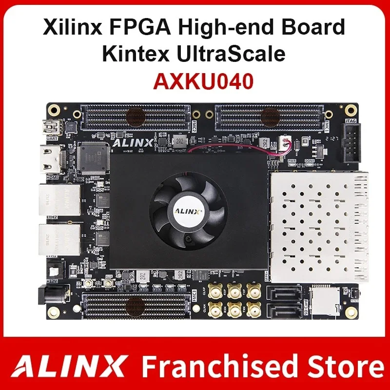 

ALINX AXKU040: Xilinx Kintex UltraScale XCKU040 FPGA Board Video Processing 4GB DDR4 4x10G SFP Transmission FMC HPC