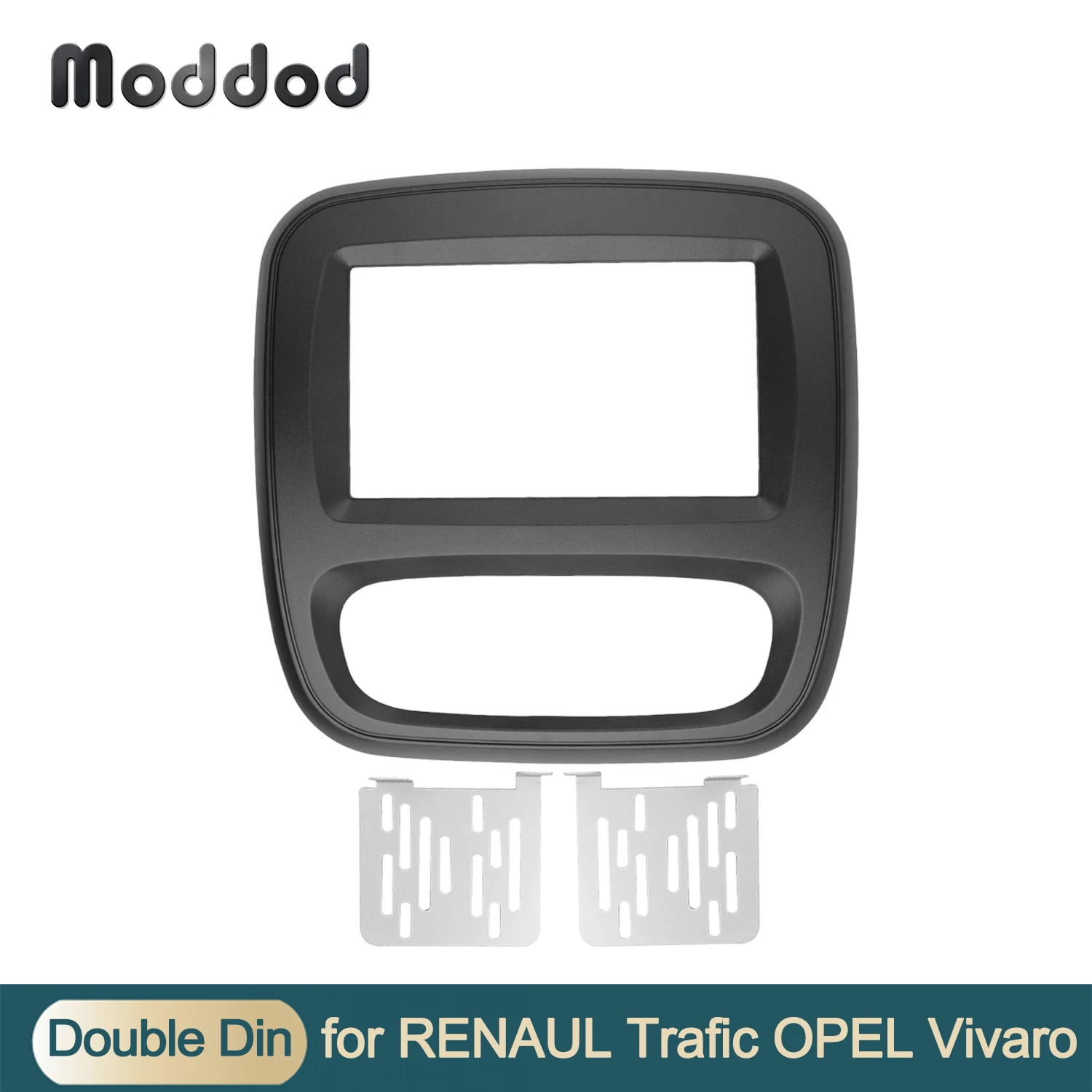 

Double Din Radio Fascia for Renault Trafic Opel Vivaro 2015 Dashboard Bezel Stereo Panel CD DVD Dash Installation Trim Kit Frame