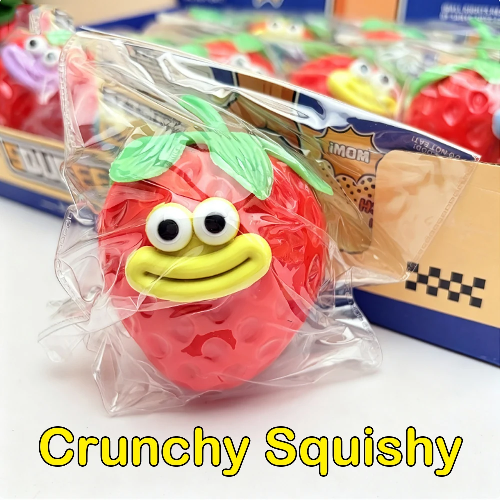 Crunchy Squishy Stress Ball ASMR Crispy Sound Squeeze Toy with Round Blocks Filled Sensory Decompression Fidget Toy Gifts