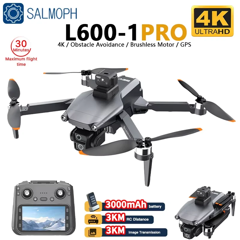 L600-1PRO Drone With 4K GPS HD Camera Screen Remote 360 Obstacle Avoidance Optical Flow FPV Brushless Motor Quadcopter