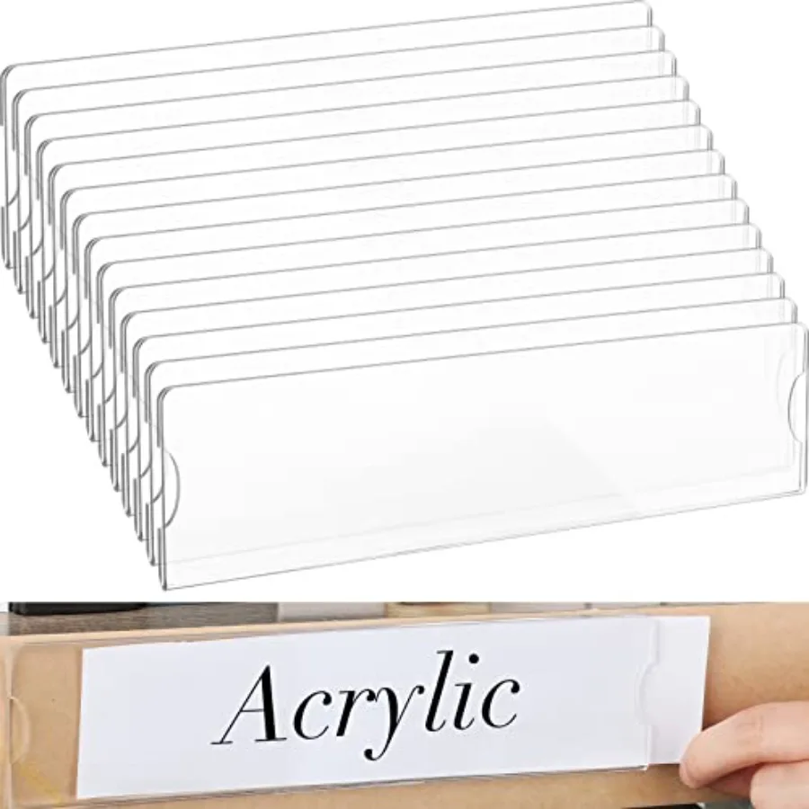 

0 Sets 2 x 8 Inch Acrylic Wall Name Plate Holder Clear Plastic Sign Holder Frame with Adhesive Tape Horizontal Name Plates for