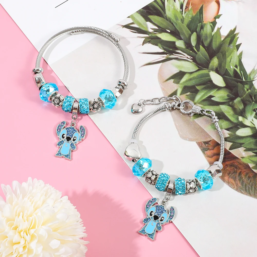 ديزني لطيف الكرتون غرزة حجر الراين قلادة الخرزة سوار y2k المتناثرة الأزياء سحر المجوهرات هدية #1