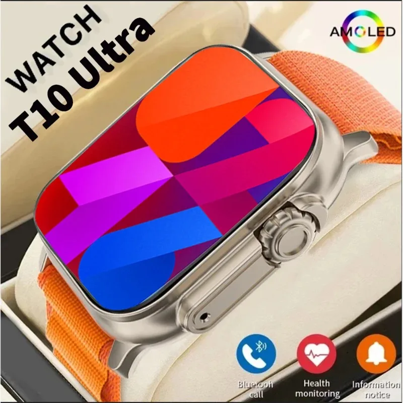 T10 Ultra Smart Watch NFC Bluetooth Call Heart Rate Waterproof 2.2 Inch Wireless Fitness Sport Watch Ultra Gen 2 IWO Watch Gift