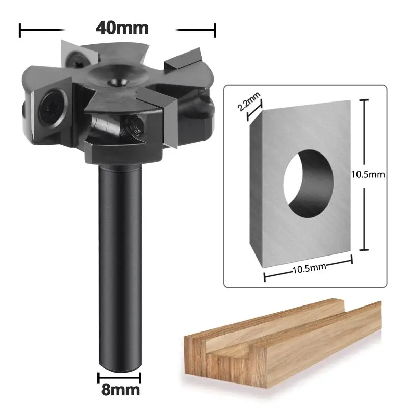 Dreanique 1PC IP4F-D40-H8 Schaafbits Spoilboard Surfacing Bit 4-vleugels voor het egaliseren van houten platen