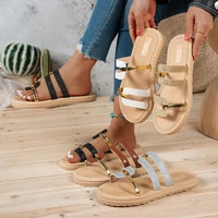 Large Tassel Slippers Women Summer Casual Beach Sandals Round Head Flat Bottom Slippers Comfortable Slip-On Shoes platform Women - Image 2