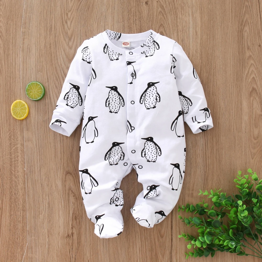 Baby Boy Girl Rompers Long Sleeve Cotton Cute Animal Printing Newborn Baby Boy Girl Clothes Jumpsuit Toddler Infant