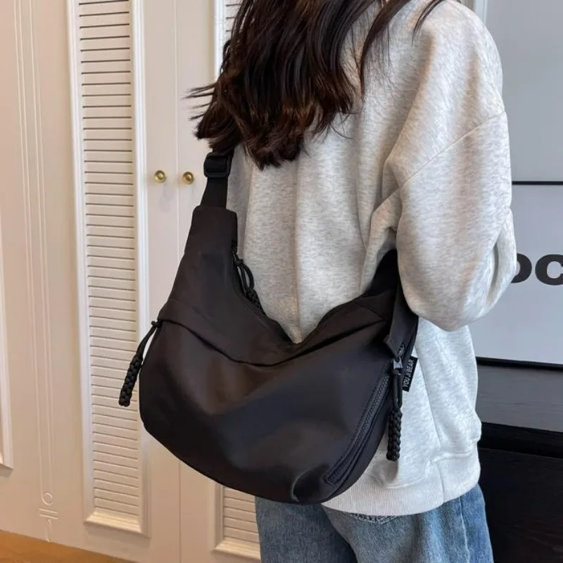 

Nylon Hobos Crossbody Bags Solid Casual Zipper Women's Bags 2024 Fashion High Capacity Solid Color Single Shoulder Totes Bag