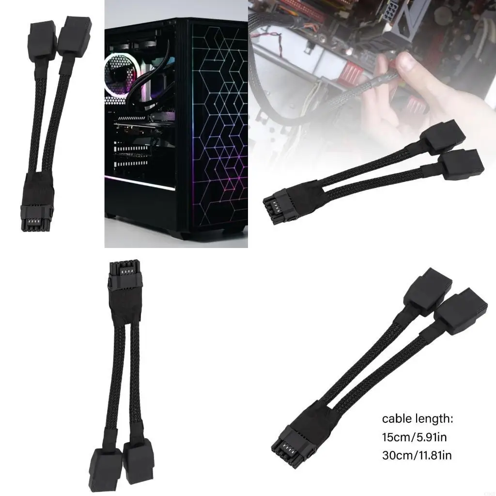 

C90F 12VHPWR 2x 8Pin Female To 16Pin GPU Power Connector 600W High Current Capacity Gold Plated Contact Point