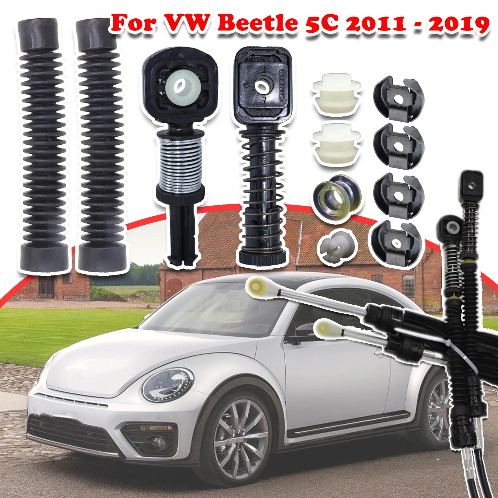 

For VW Beetle 5C 2Manual Gear Shift Selector Lever Linkage Cable Bowden Bushing Sleeve Gaiter Repair Kit 011 2012 2013 - 2019