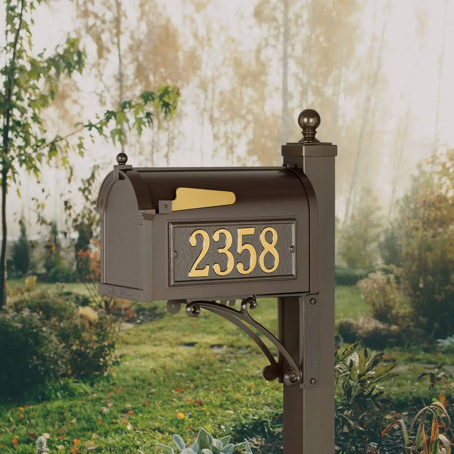 Products Deluxe Mailbox Package, Aluminum, French Bronze - Includes Side plaques (Order Form Will be with delivery)