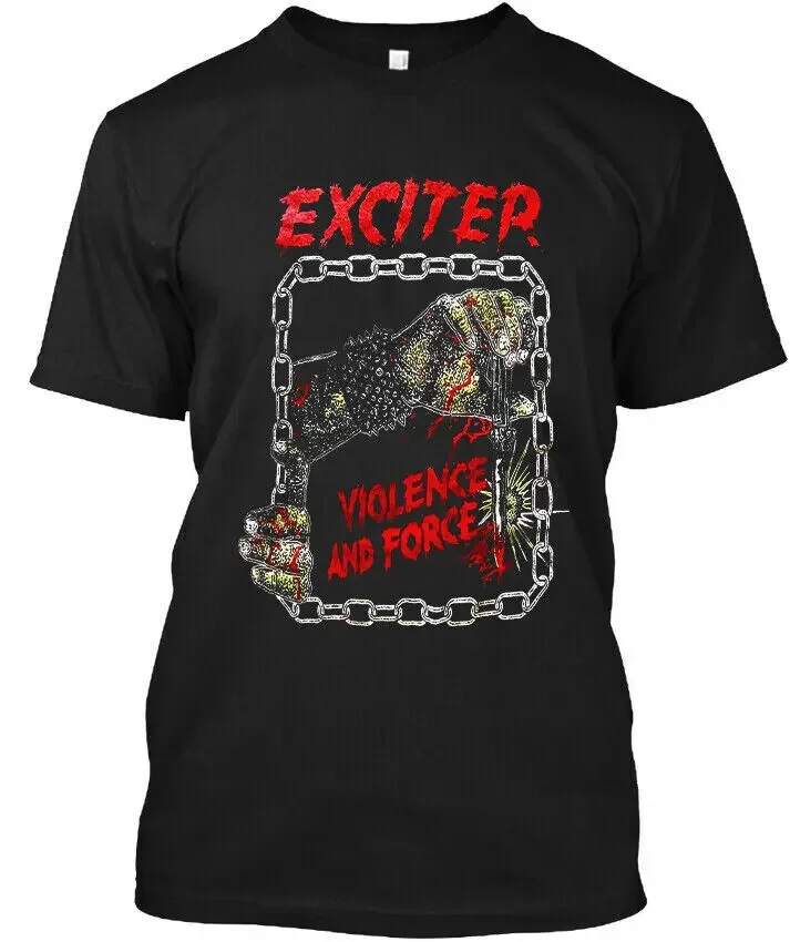 New Popular! Exciter Violence & Force Canadian Music Vintage Logo T-Shirt S-4XL