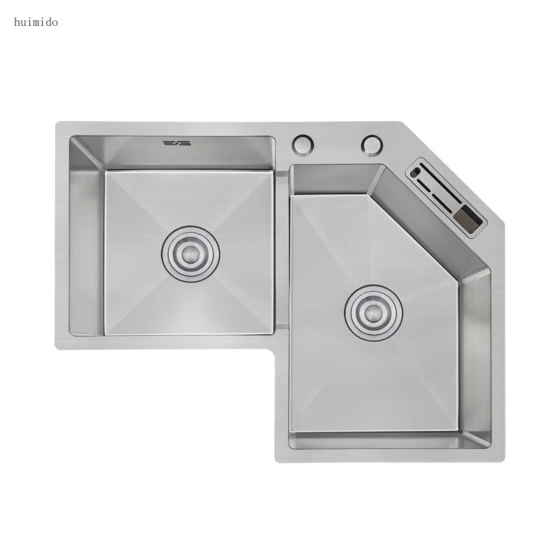 Sink Shaped wash basin Kitchen corner Double sink Thickened stainless steel vegetable basin Double sink