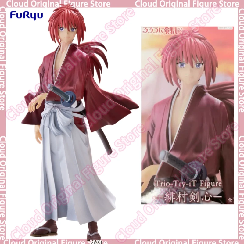 

In Stock 100% Original FuRyu Trio-Try-iT Rurouni Kenshin Meiji Kenkaku Romantan Pvc 19cm HIMURA KENSHIN Figure Anime Toys