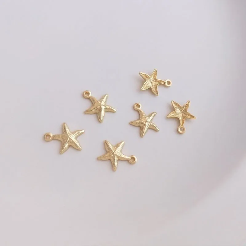 

20PCS 14K Gold Filled 8*10mm Fashion Starfish Pendant DIY Handmade Jewelry Accessories Necklace Bracelet Pendant Materials