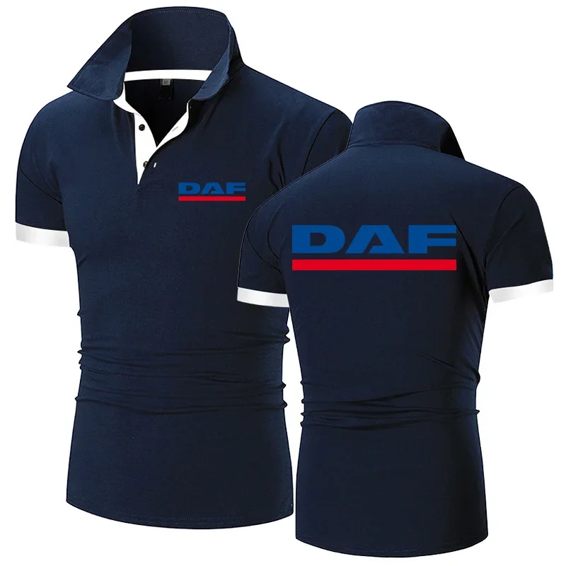 2024 DAF TRUCKS COMPANY TRUCKER LOGO Men's New Summer Breathable Cotton Polo Shirt Casual Business Comfortable Short-Sleeved Top