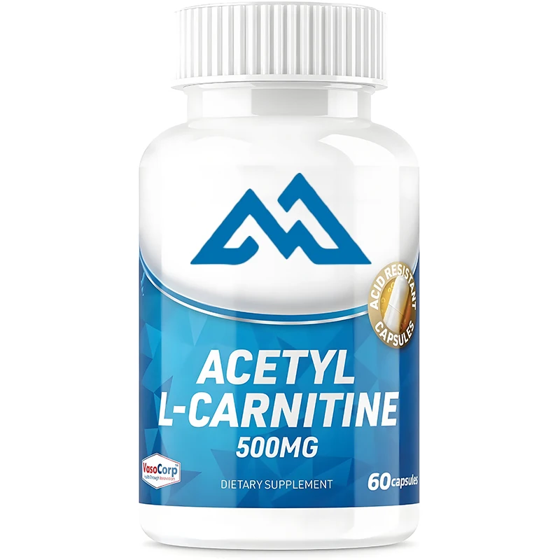 Acetyl-L-carnitine 500mg 60 capsules acid resistant vegetarian capsules protect and optimize mitochondrial health