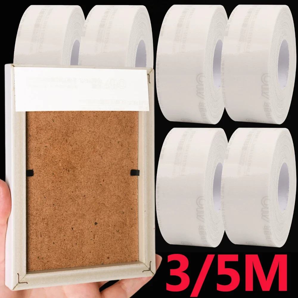 3/5M Strong Double Sided Sponge Tape White Self-Adhesive Waterproof Sealing Fixing Tapes Household Office Sockets DIY Supplies