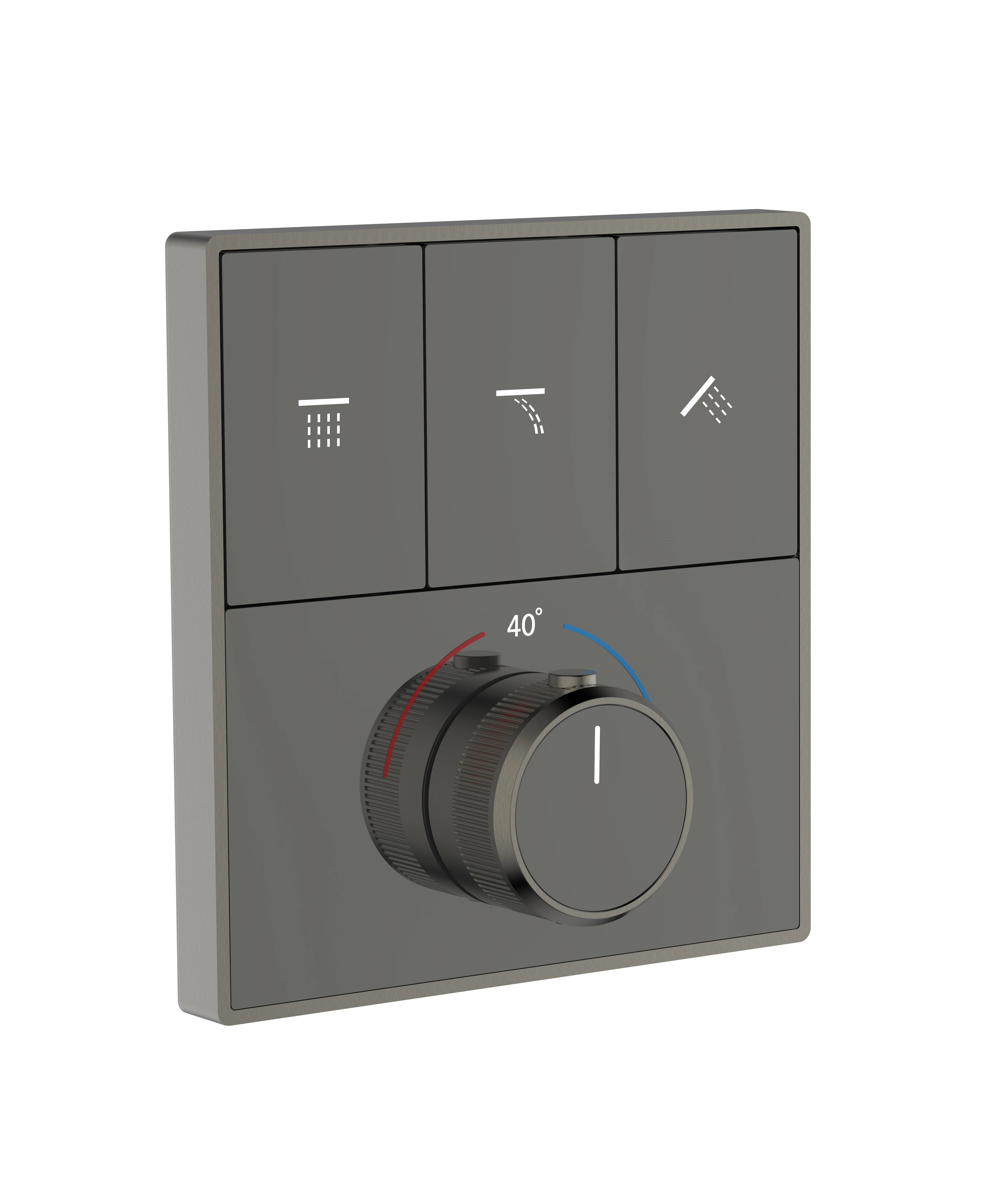 Luxury Smart White and Brushed Gold Single Handle 3 Way Push Button Brass Concealed Thermostatic Shower Mixer Diverter Valve AA
