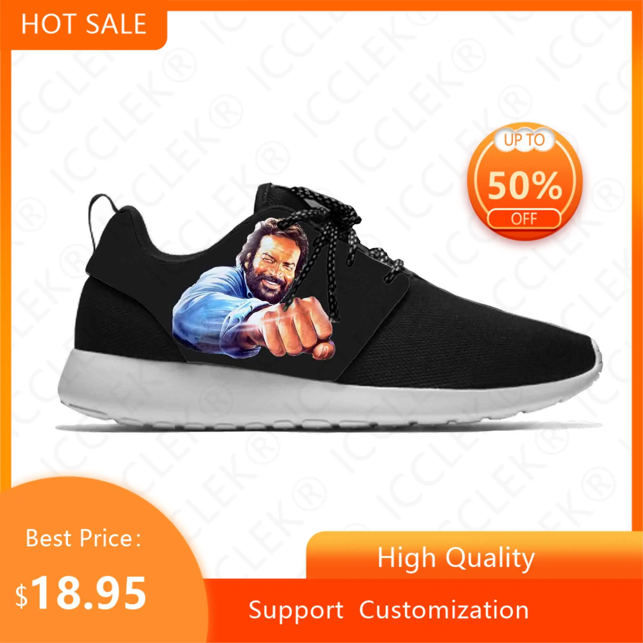 Anime Cartoon Manga Movie Actor Funny Bud Spencer Hot Sport Shoes Breathable Lightweight Mens Womens Sneakers Mesh Running Shoes