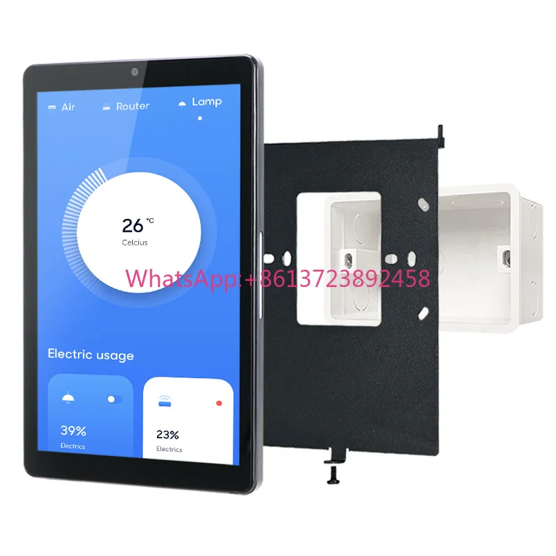 In Wall Control Panel RK3576 8'' Control 4 Dashboard HMI Touch Panel Android 14 OS POE Tablet WiFi RS485 Proximity Sensor Option