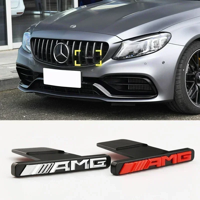 Car Chrome Front Hood Grille Emblem Badge Auto Trinket for Mercedes Benz AMG LOGO X253 X247 W205 W206 W212 W213 W177 W167 GT C63