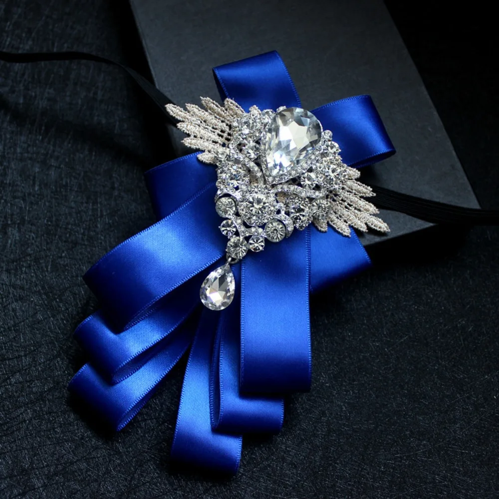 

Formal Retro Rhinestone Collar Flower Crystal Elegant Gentleman's Bow Tie Vintage Neck Decoration Men's Suit Accessory Man