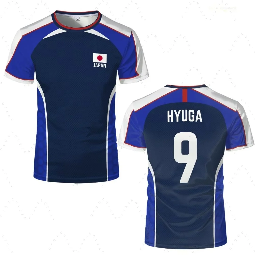 Anime Captain Tsubasa Japanese Flag Jersey Breathable Quick-drying Sports T-shirt For Men And Women  Fitness Clothing Tops Gifts