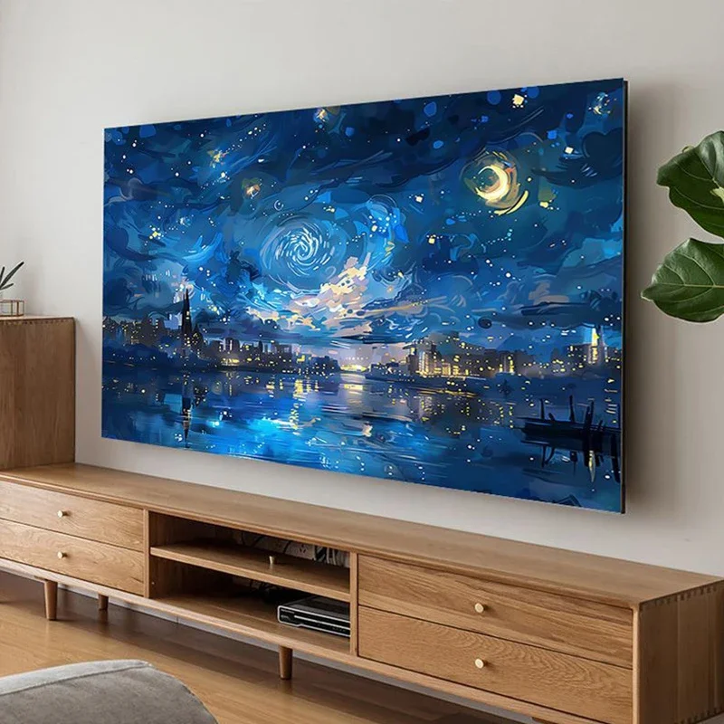 47/48/50/52/55/58/60/65 Inch Tv Hood Dustproof Cover Landscape Printing Elastic Household Lcd Protect Tv Screen Dust Cover