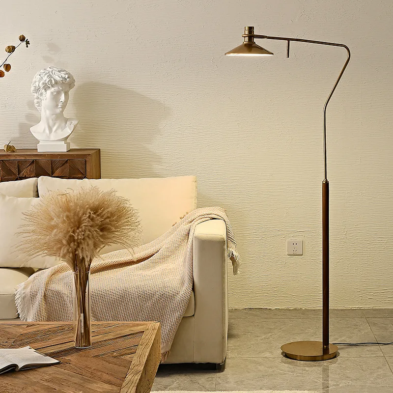 Advanced vertical bedroom decorative table lamp American country retro industrial style reading floor lamp living room