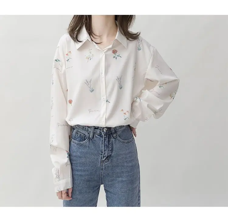 Wit overhemd Woon-werkverkeer Simpleelegant groot formaat overhemd POLO-kraag Mode-top Koude wind Bovenkleding Chiffon overhemd met lange mouwen