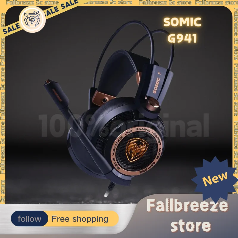 

Somic G941 Gamer Headphone Wired Headphones Gaming Headphone Low Delay Denoise HeadSetsWith MicroPhone 7.1 Stereo Sound HeadSet