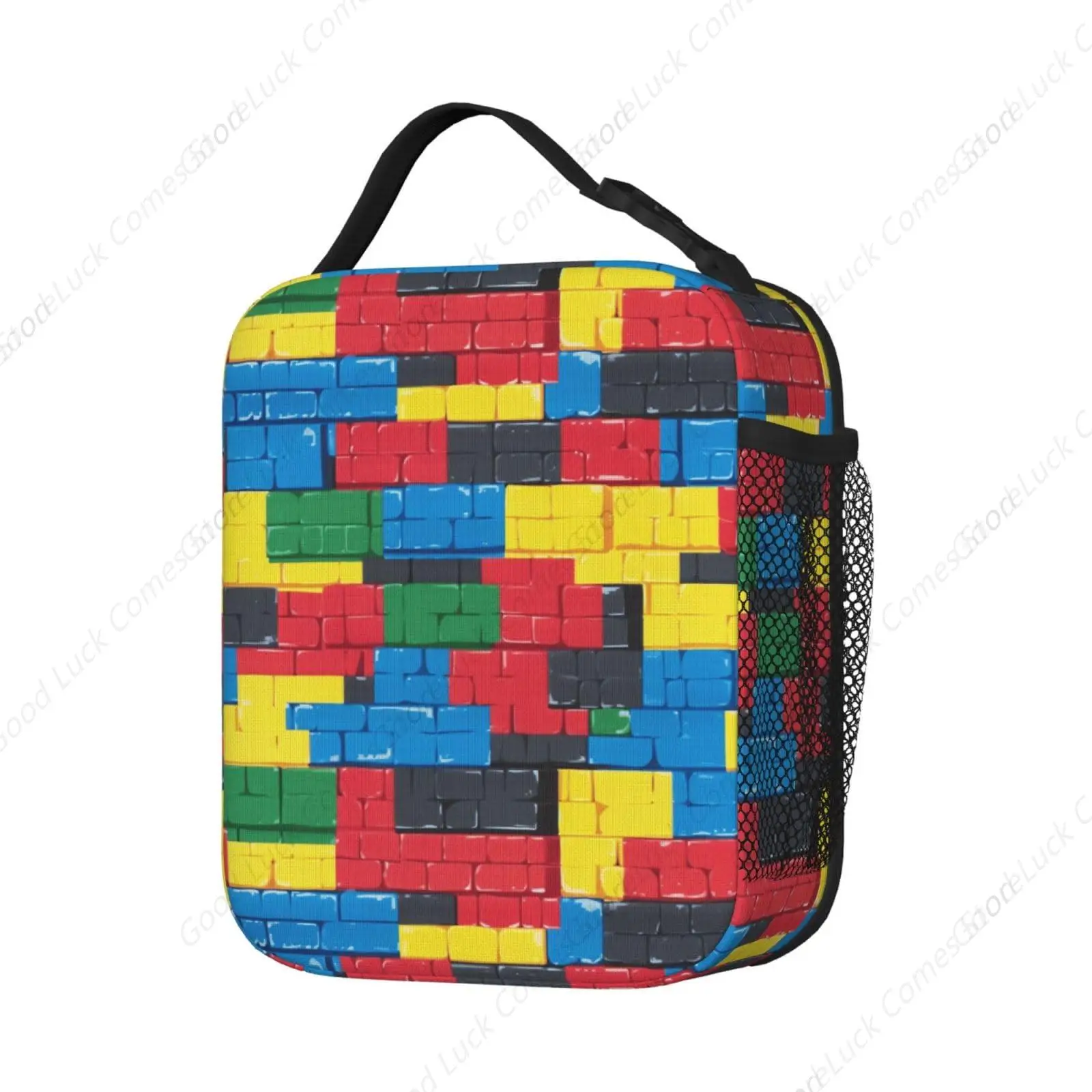Colorful Brick Wall Lunch Box - Insulated Lunch Bags for Boys/Girls/Women/Men Detachable Handle Lunchbox Meal Tote Bag