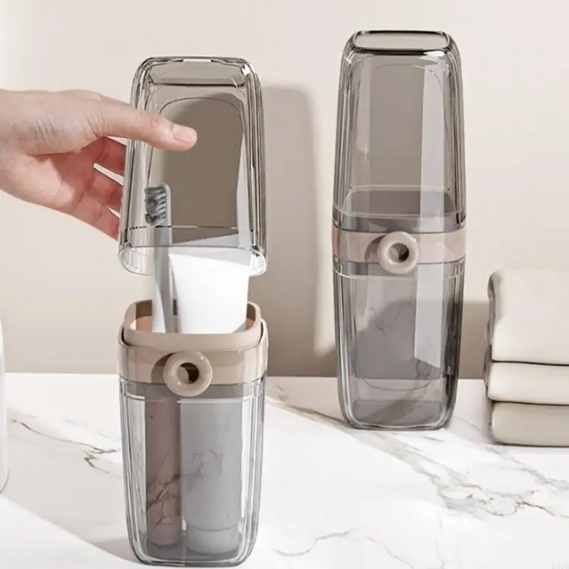 Outdoor Travel Bathroom Organizers Accessories Set 2Pcs Toothbrush Holder Cup and Soap Box For Hiking Trip Business Gym B95B