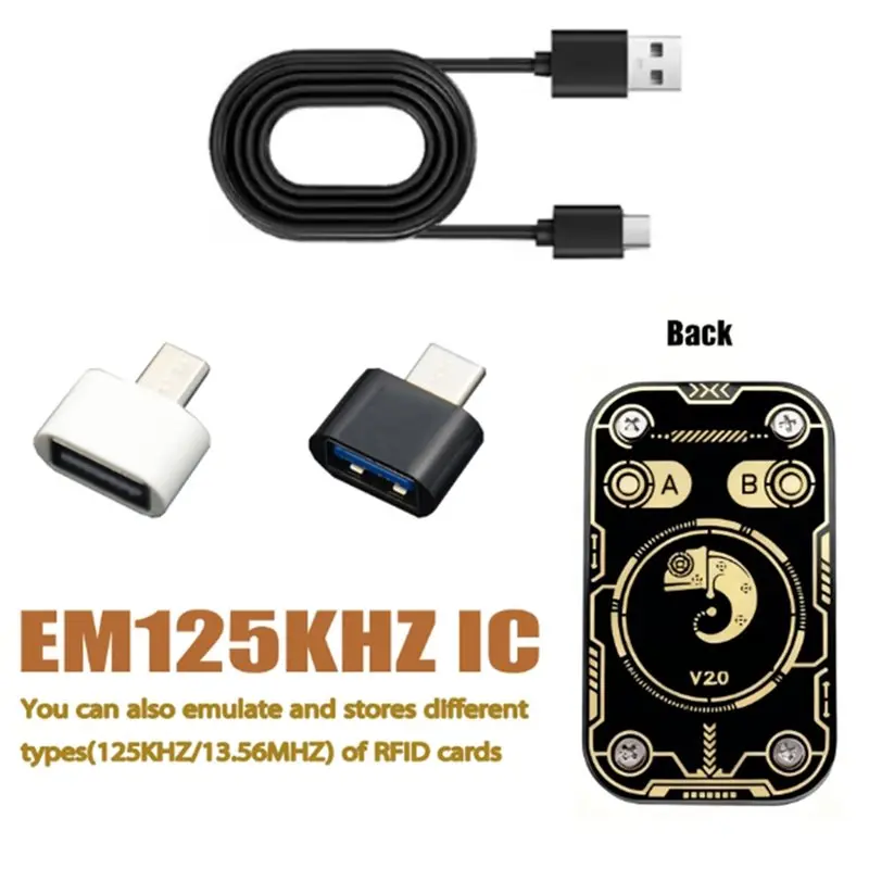A92Z RFID Smart Chip Reader Chameleon Ultra V2.0 Duplicator 5XUID Keychain 125Khz 13.56Mhz Card Decode Functionality