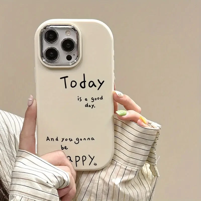 Чехол для телефона Happy Day Slogan для iPhone 17 Pro Max, чехлы для iPhone 16 15 14 13 12 11 XS X XR 7 8 Plus 16E 17 Air, мягкий силиконовый чехол