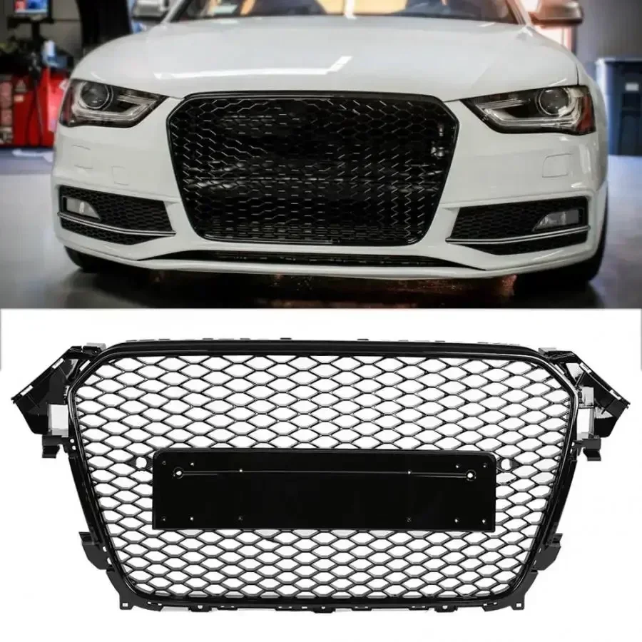 We Car Front Bumper Grille Grill For 2013 2014 2015 2016 Audi A4 B8.5 Refit upgrade RS4 auto Racing grills all black buy now