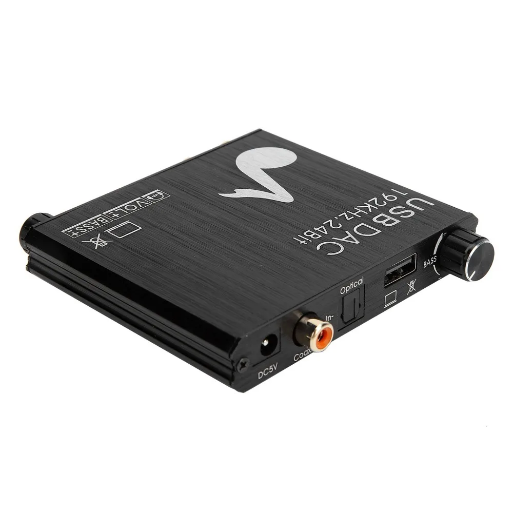 Coaxial Optical Audio AY107 DAC Converter Support 192kHz/24bit 3.5mm Jack Digitalto Analog Audio Converter RCA Converter