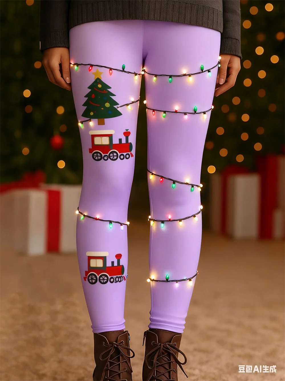 Spodnie damskie Świąteczna atmosfera Moda Spodnie świąteczne Elastyczne spodnie do jogi Elastyczna talia Jesień Zima Odzież damska y2k