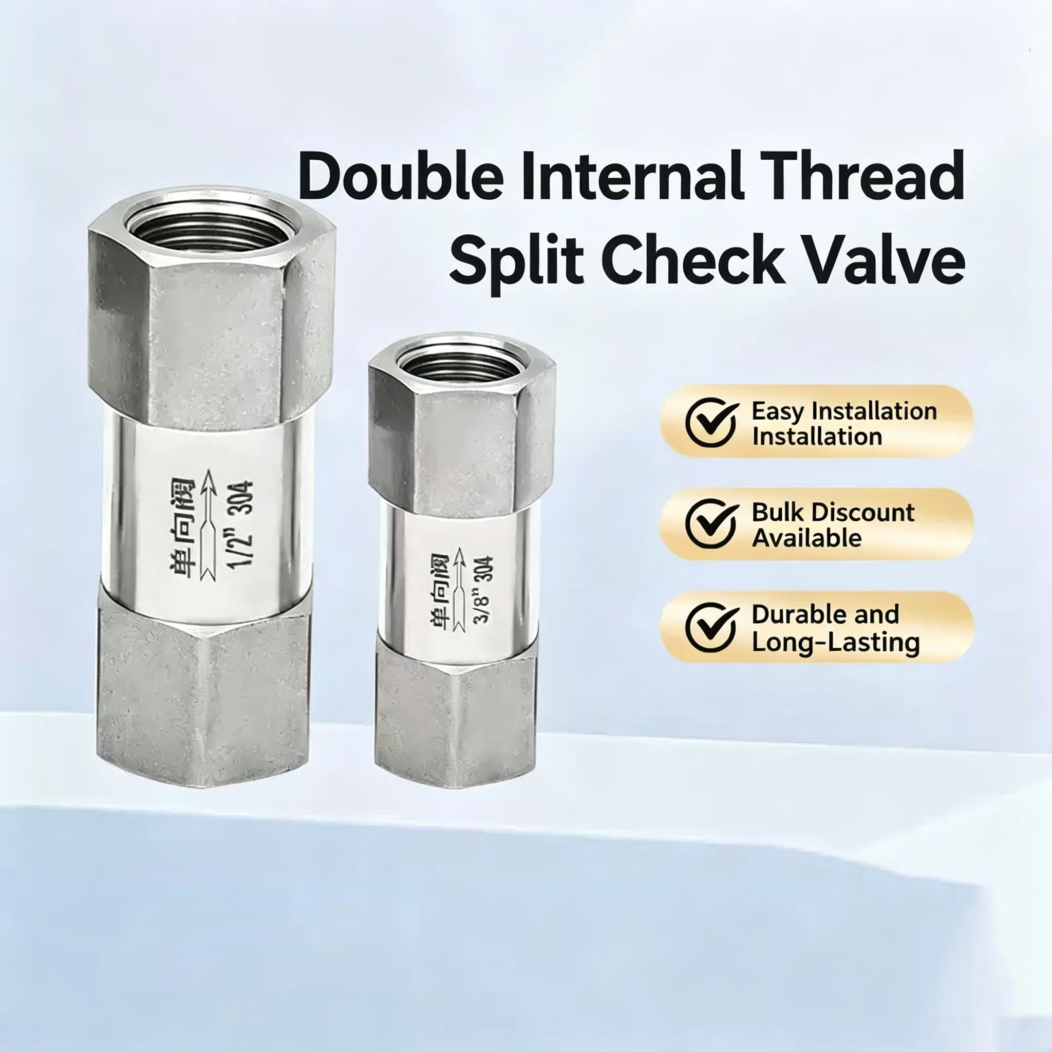 304 Stainless Steel One Way Valve, Split Type Internal Thread Check Valve, High Temperature Boiler Liquid Gas Check Valve