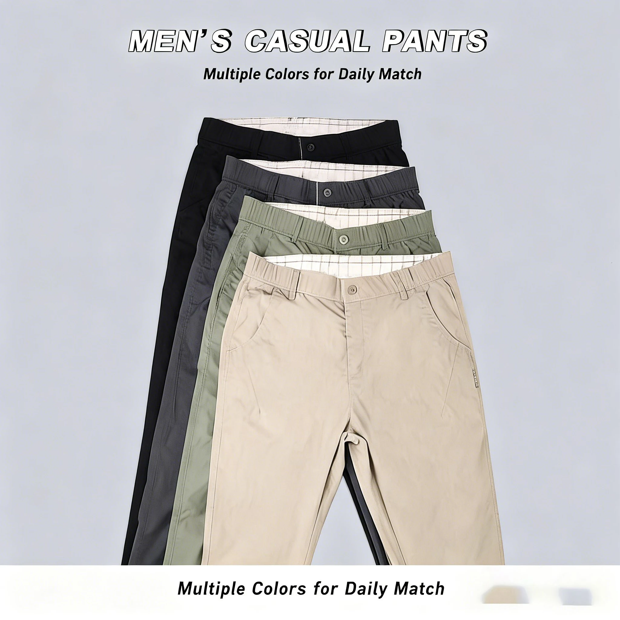

2026 New Spring Summer Pants Men Straight Fit Fashion Thin Brand Clothing Solid Color Casual Trousers Male 28-38