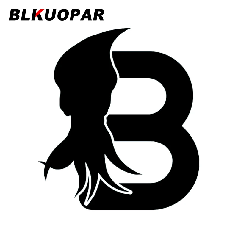 BLKUOPAR for Initial Letter B With Squid Car Sticker Creative Waterproof Decal Scratch-Proof Bumper Windshield Car Styling