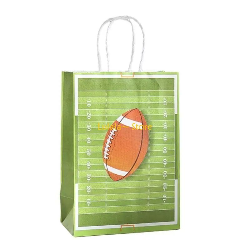 Y4QA Football Gift Bags Kids Birthday Sports Gatherings Treat Bags Paper Bags 12pcs