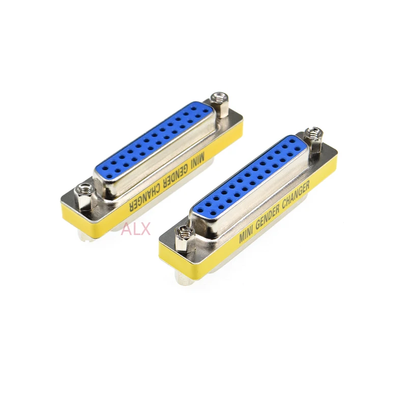 2pcs Db25 25pin Female To Female Serial Port Connector d-sub Com Connectors 25 Pin 25p Mini Gender Changer Adapter