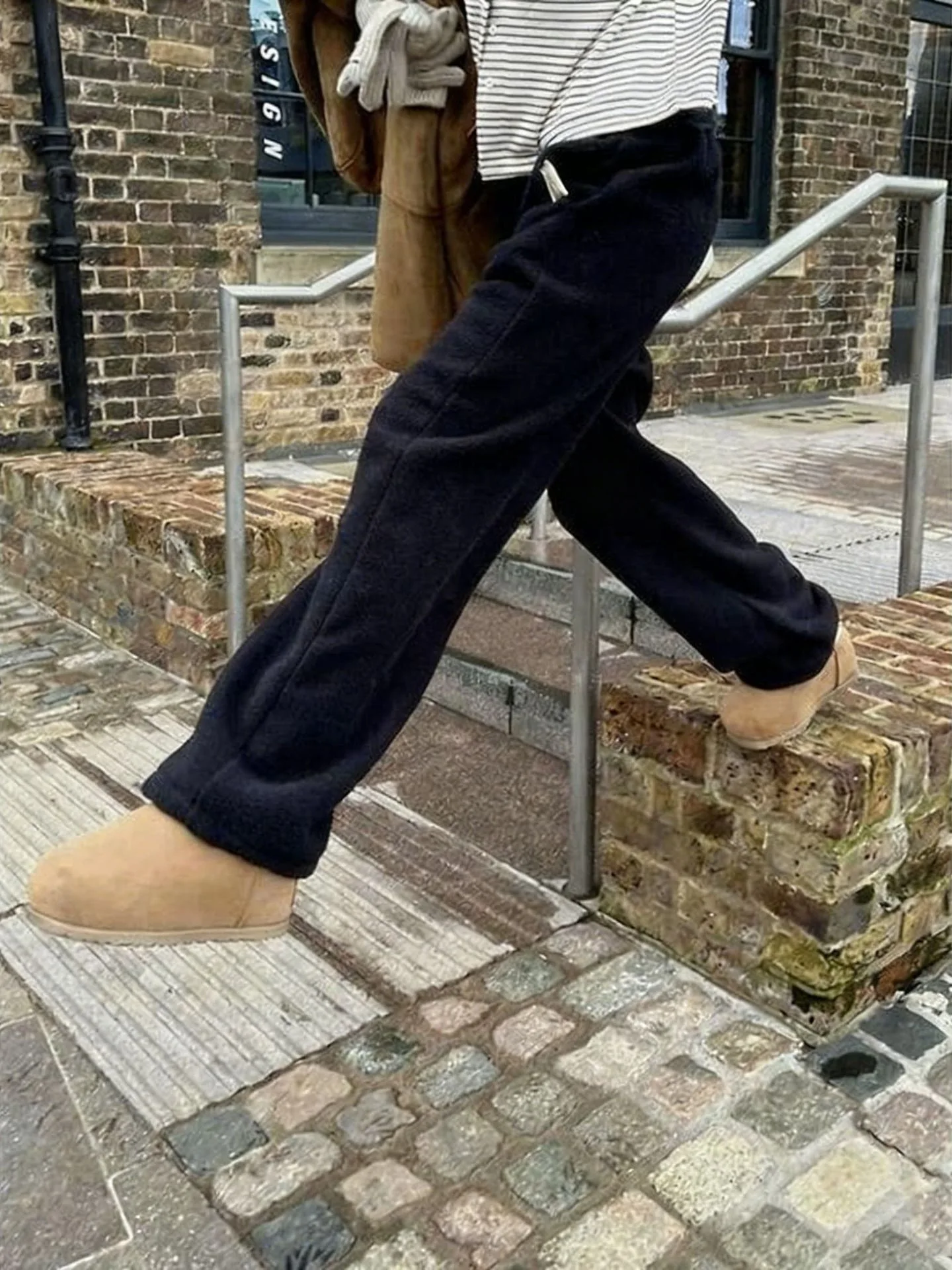 

Зима 202, женские свободные спортивные штаны с эластичной резинкой на талии, повседневные брюки, прямые брюки, удобный крой, корейский Sle Dongdaemun