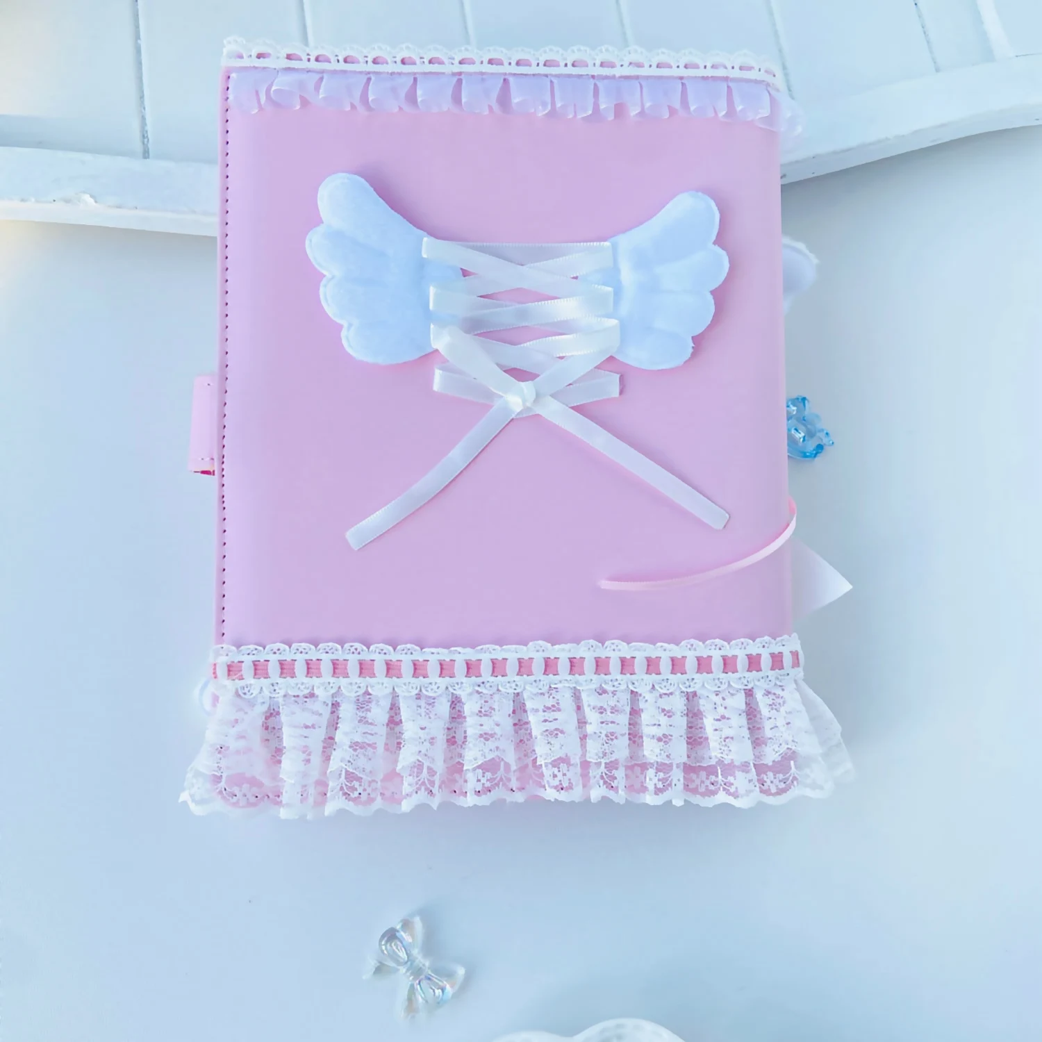 A5 Top Loader Binder Kpop Photo Albums Big A5 Pink PU Card Holder Cover for Cards Idol Instax Lace Card Binder Storage Supply