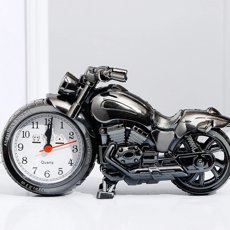 New Vintage Alarm Clock Motorcycle Model Tabletop Clock Desktop Alarm Clock Bedside Clock For Office Bedroom Nightstand