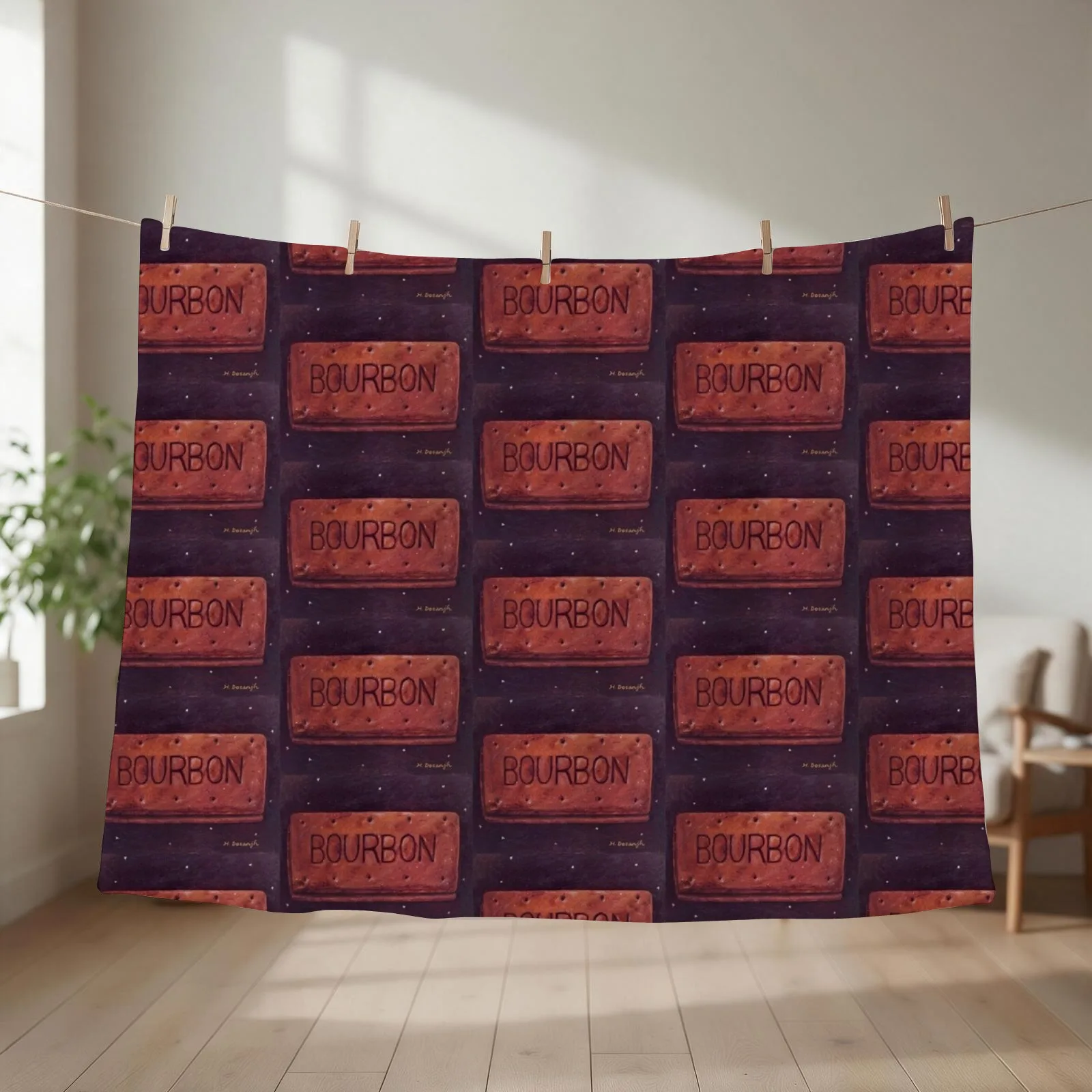 Bourbon Biscuit Throw Blanket couch cozy soft plush fuzzy picnic outdoor blanket